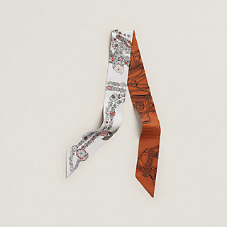 新品！HERMES　ツイリー　Brides de Gala en Fleurs Brides de Gala en Fleurs Twilly - White | Hermès Canada